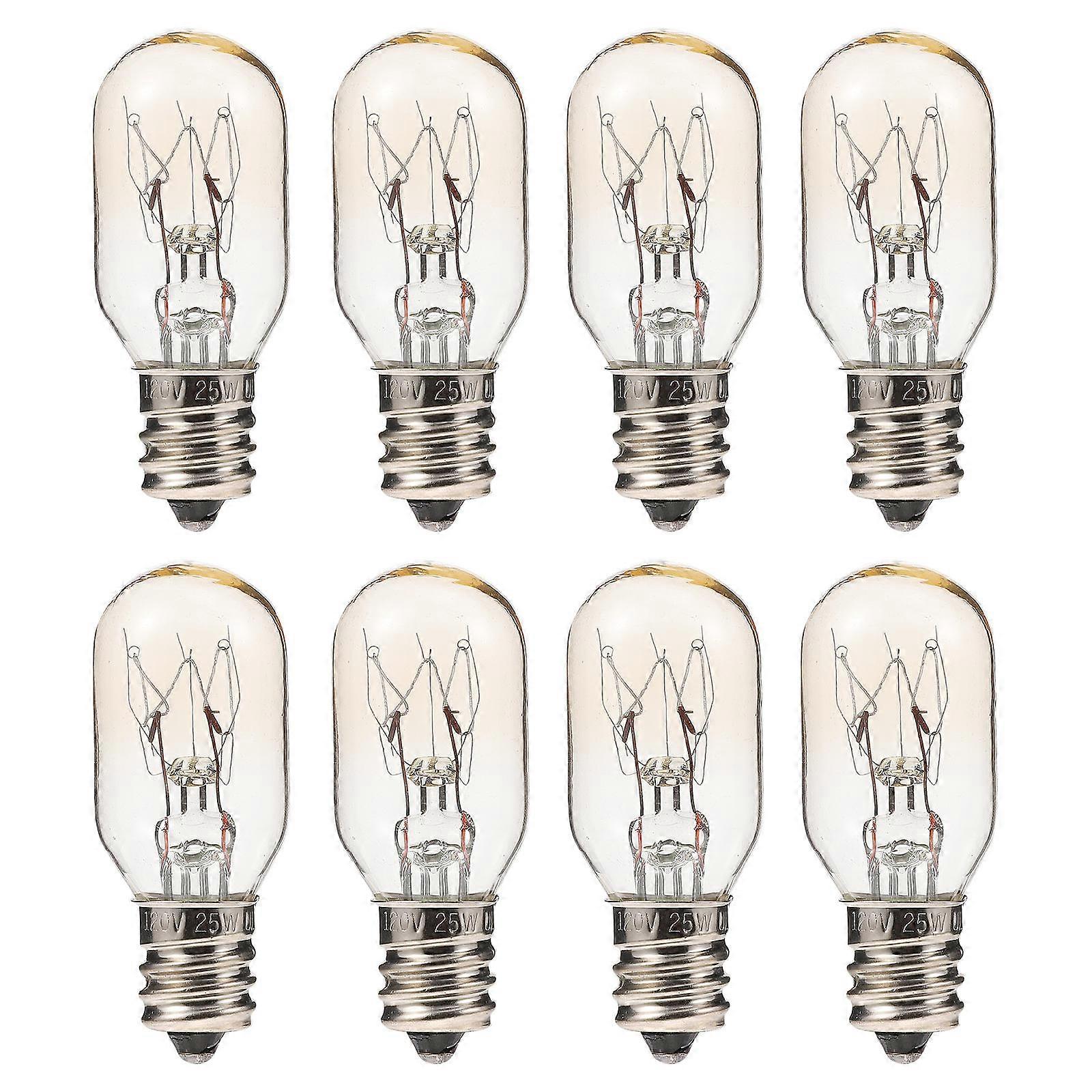 Freezer Bulb E12 Incandescent Replacement Accessory for Refrigerator Use 8Pcs