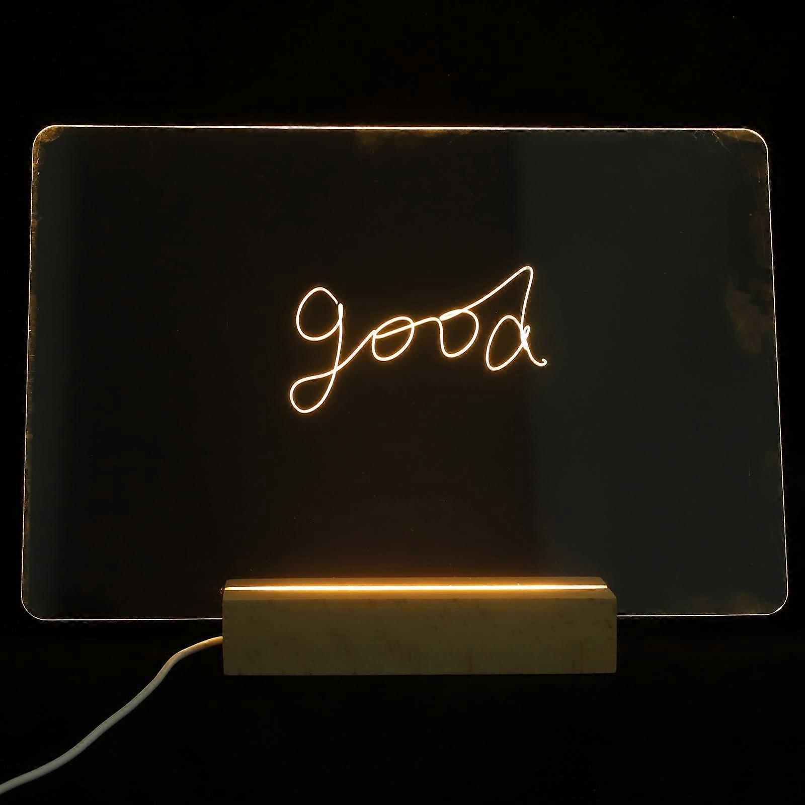 Desktop Message Board Acrylic Note Board Night Lamp Erasable 3Sets