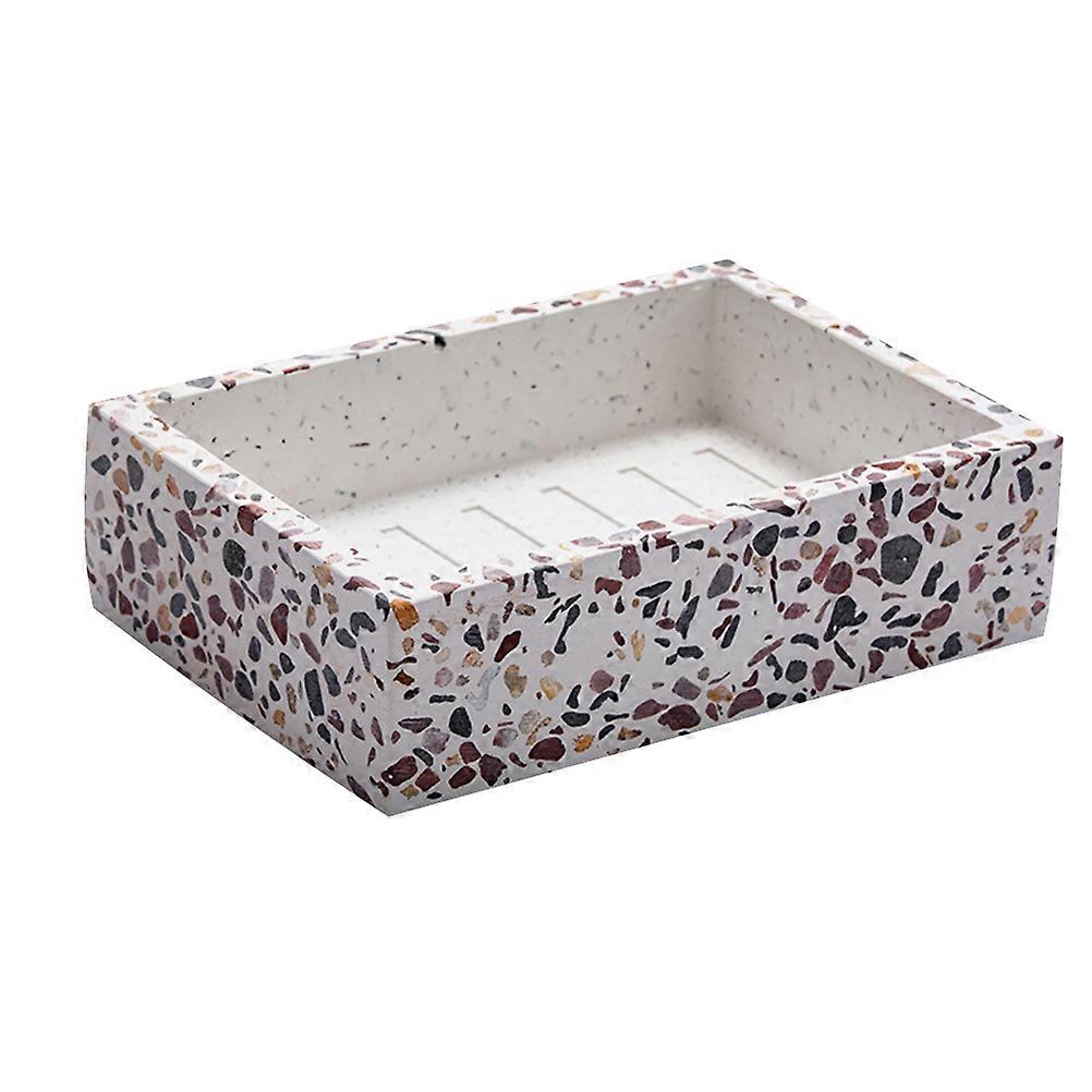 Draining Soap Dish Resin Soap Case for Storage Use 3Pcs Multi Color