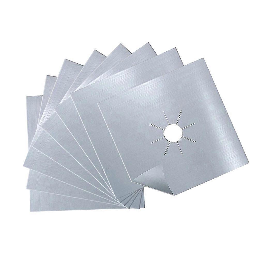 Silver Gas Range Protector for Kitchen Use 8Pcs Stove Burner Covers Set