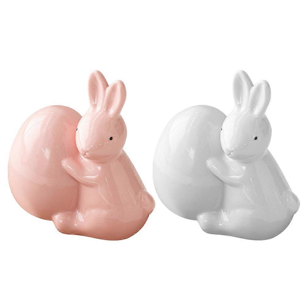 Handcrafted Charm Bunny Egg Holder Figurines Spring Table Centerpiece Assorted Ornament 8Pcs