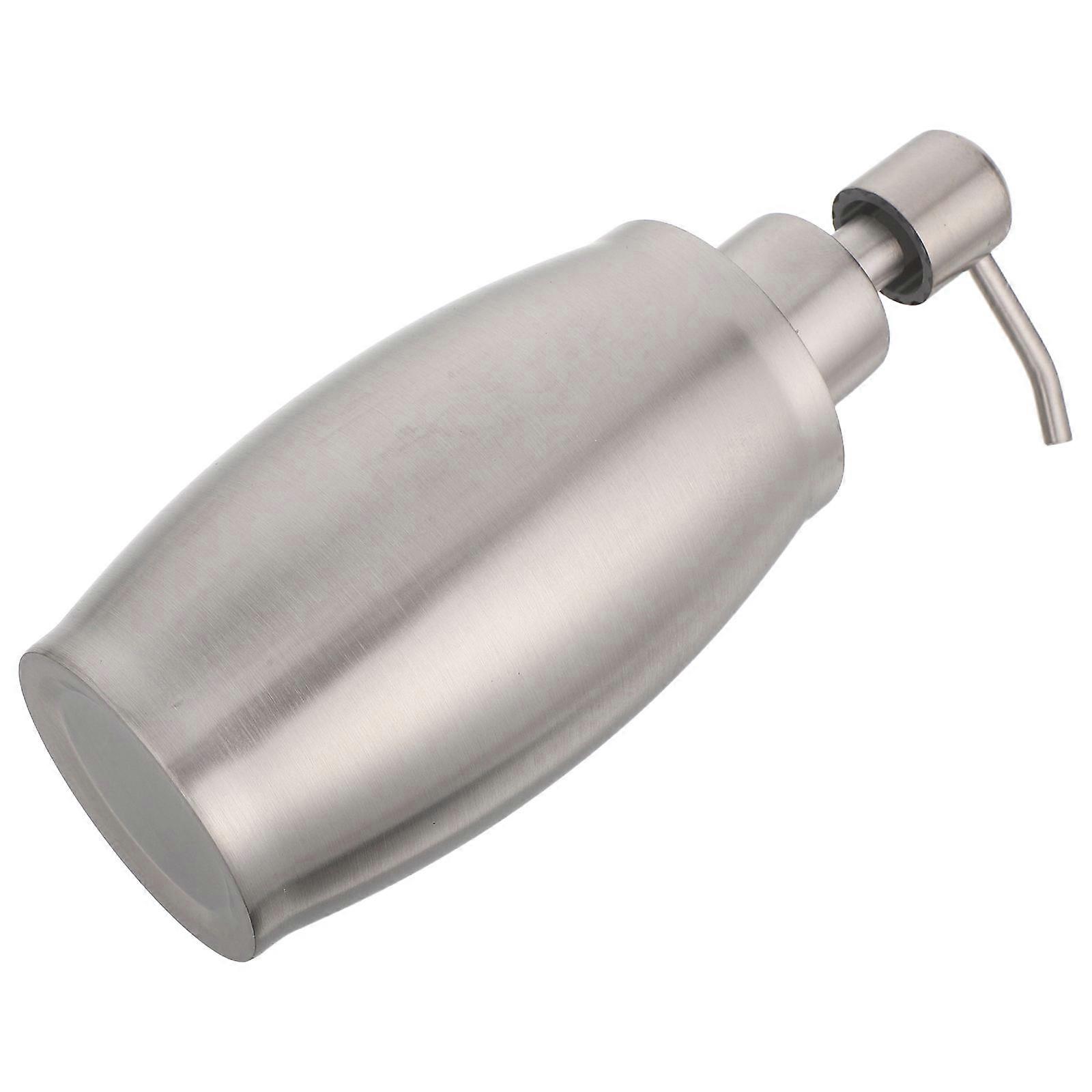 Soap Lotion Dispenser Metal for Bathroom Use 2Pcs Silver Oval Shape