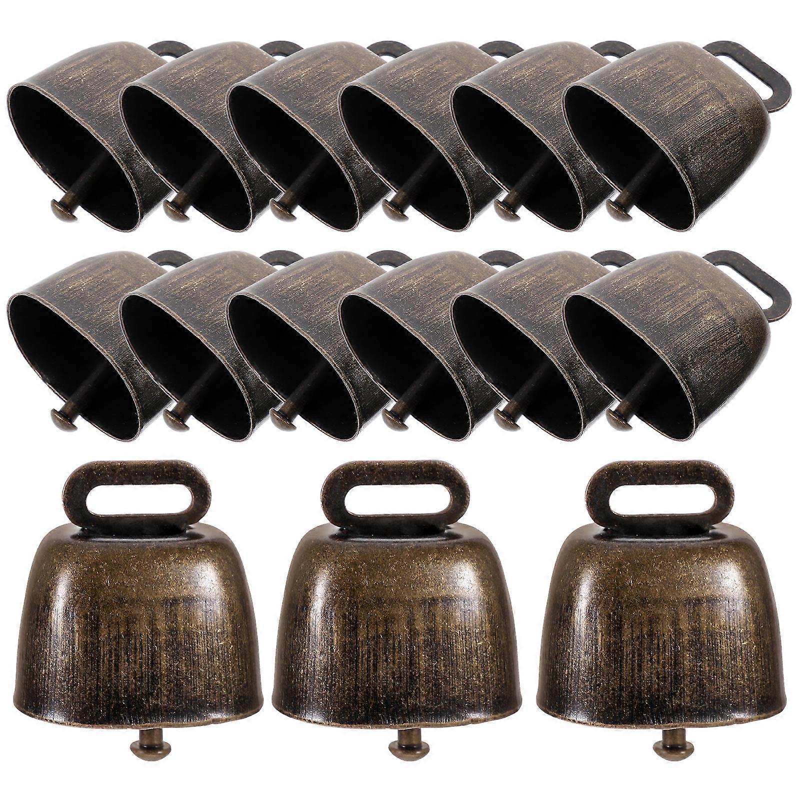 75 Pcs Loud Metal Bells For Farm Use DIY Crafts Anti-Lost Decoration Suitable For Sheep And Pets Light Brown