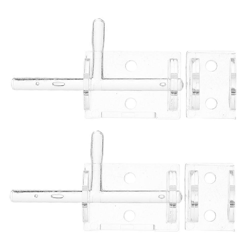 Transparent Acrylic Door Latch Slide Bolt Lock for Door 2Pcs Clear Adhesive