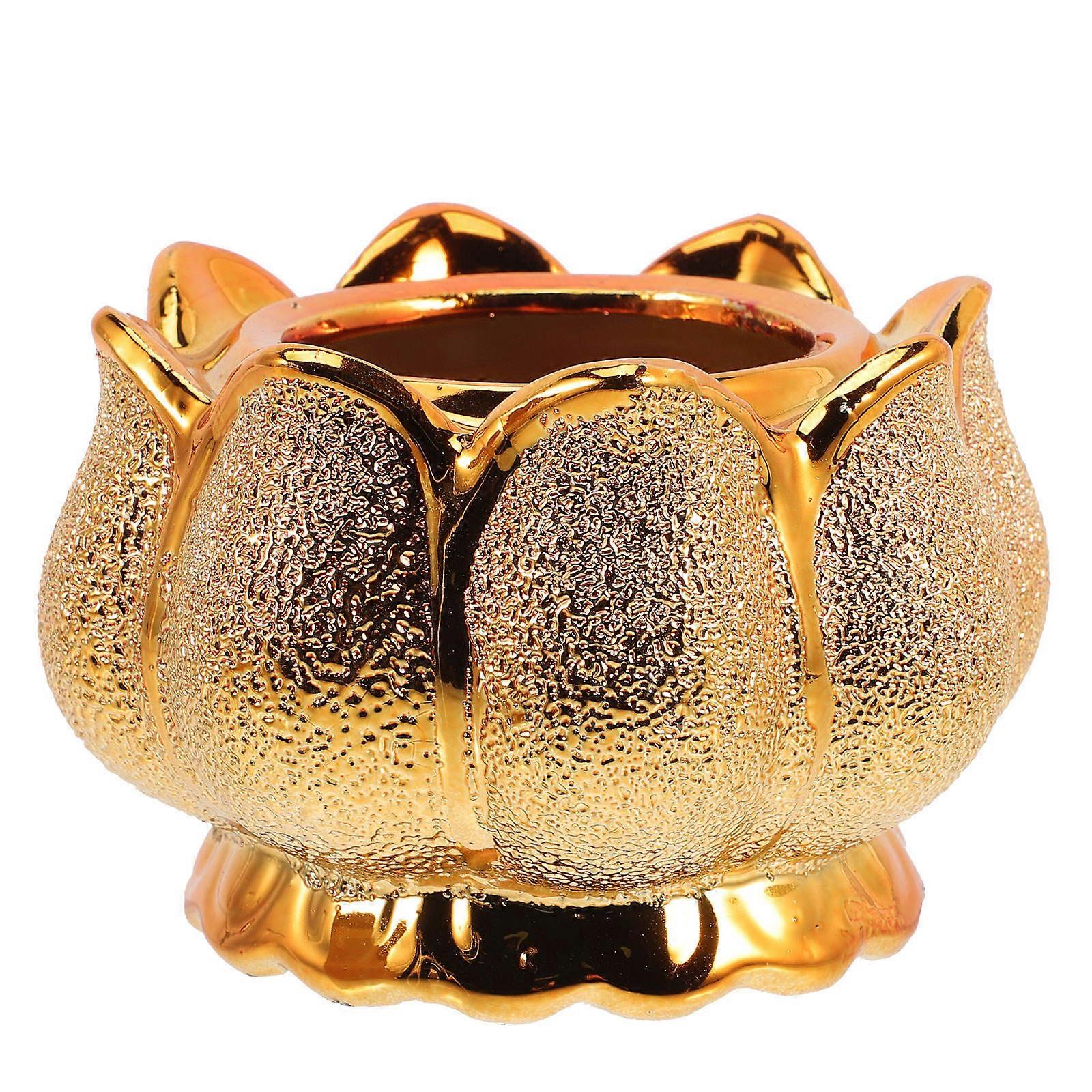 Incense Burner Ceramic Incense Holder for Home Use 4Pcs Golden Flower Shape