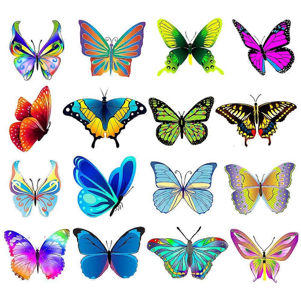 100Pcs Waterproof Butterfly Stickers for Scrapbooking and Suitcase Decoration in Assorted Color PVC Material