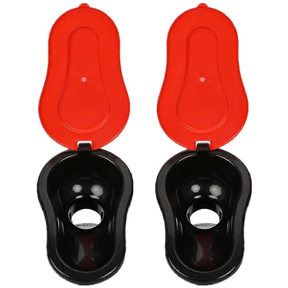 Thickened Design Portable Toilet for Camping Durable and Safe Simple Colorful 2Pcs Black Base Red Cover
