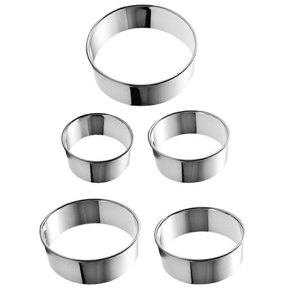 Round Cookie Cutters 5 Sets Stainless Steel Ideal For Gift Giving And Baking Food With Versatile Functionality