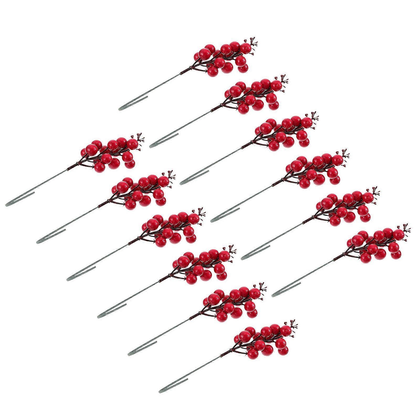 Simulation Berries Artificial Christmas Berry Branches for Decor 12Pcs