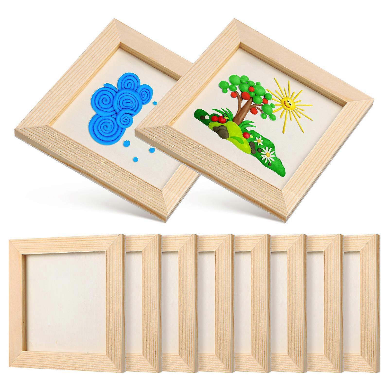 Wooden Picture Frames for Photo Display 40Pcs Unfinished Multi Color Craft Frames