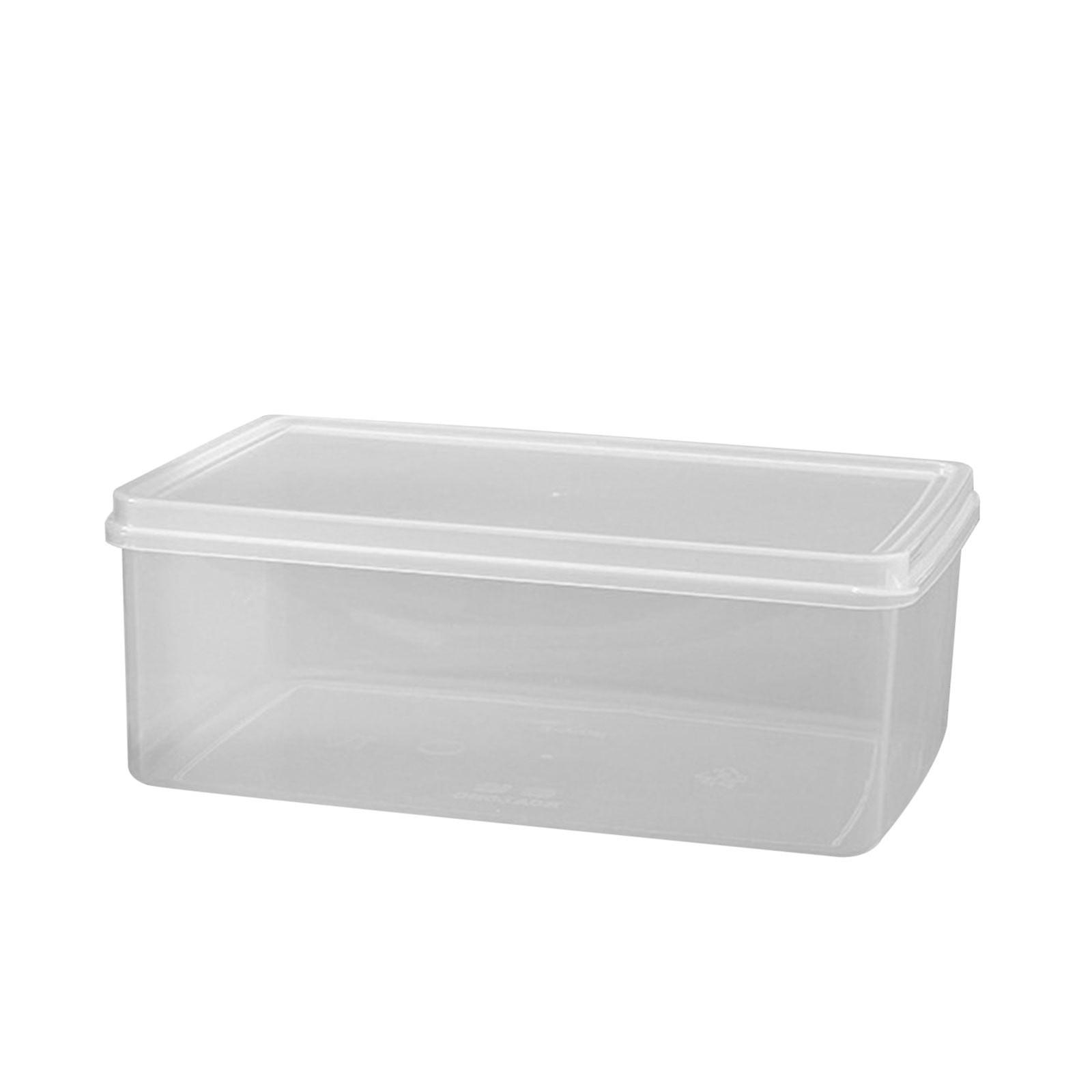 WRXMIJNHGSA Plastic Rectangular Transparent Food Storage Box, Sealed Refrigerated Container for Fruit, Meat, Compatible with Commercial Use
