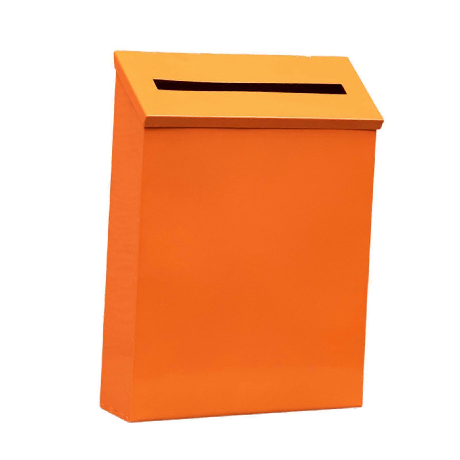 Wall Mounted Mailbox Rainproof Metal Postbox Drop Box for Outde Front Door Orange