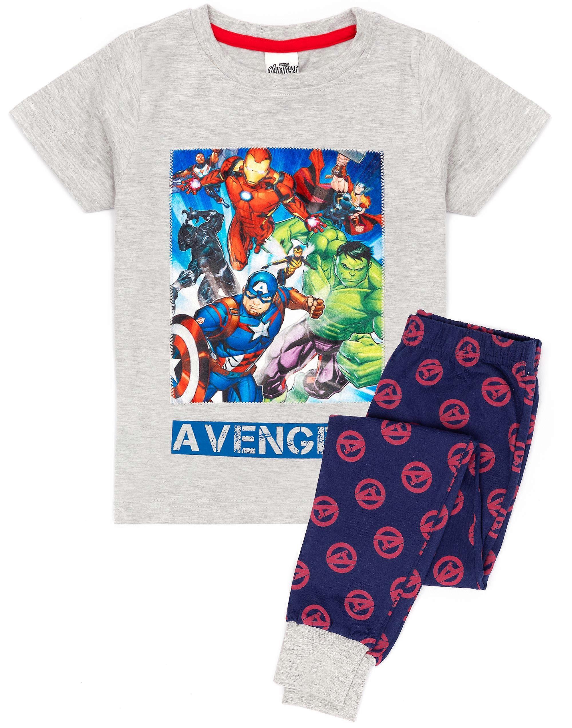 Marvel Boys Μακρυμάνικο Μακρύ Πόδι Πιτζάμα Σετ Γκρι Avengers