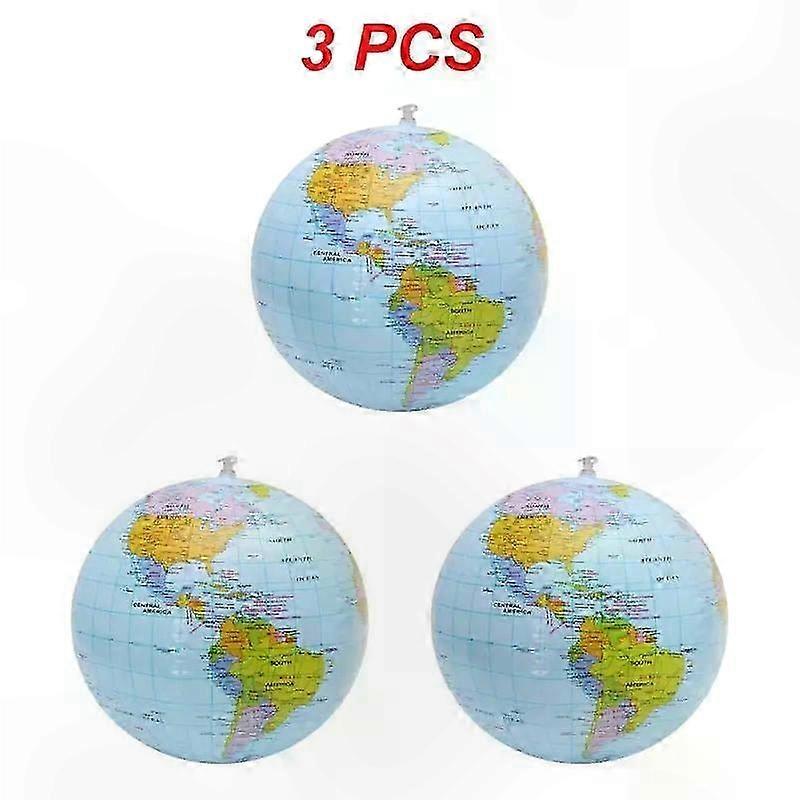 World Map Inflatable Ball - 16" Educational Geography Toy for Kids & Interactive Learning Tool