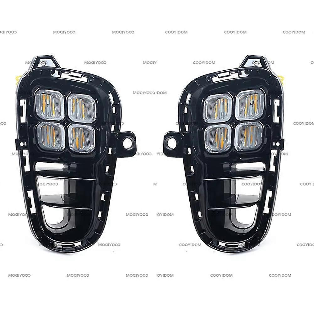 Compatible PMFC For Kia RIO 2017 2018 2019 2020 Headlight Fog Light Fog Light Daytime Running Lights Foglights Covers Frame LED DRL