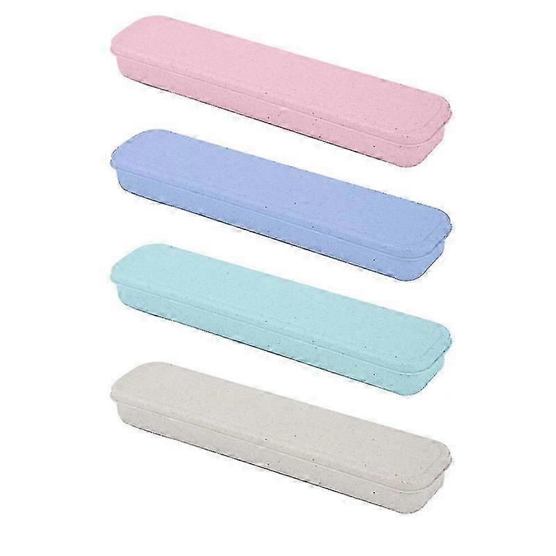 4pcs Travel Utensils Cutlery Case Portable Tableware Storage Box Flatware Boxes