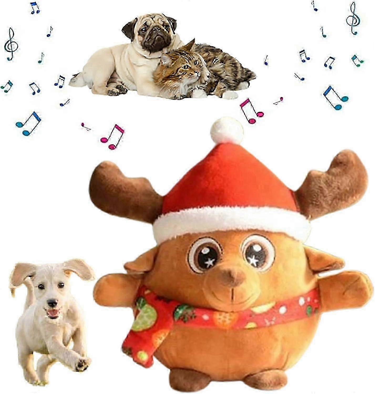 Interactive Bouncing Ball Toy for Dogs with Talking and Active Pet plush 26s