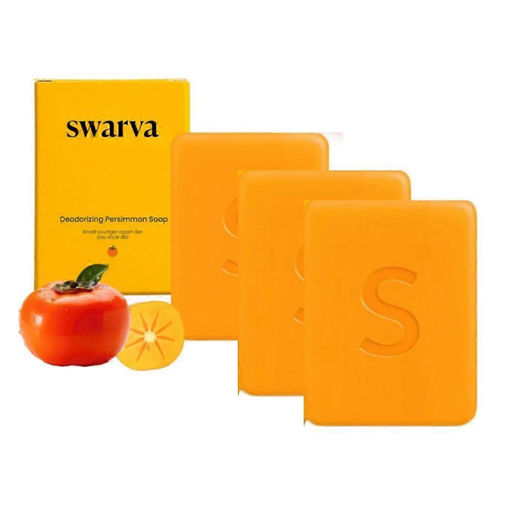 1-3pcs Persimmon Soaps Bar For Old People Smell, Purifying Deodorizing Body Soap for Eliminating Odor & Skin Brightening