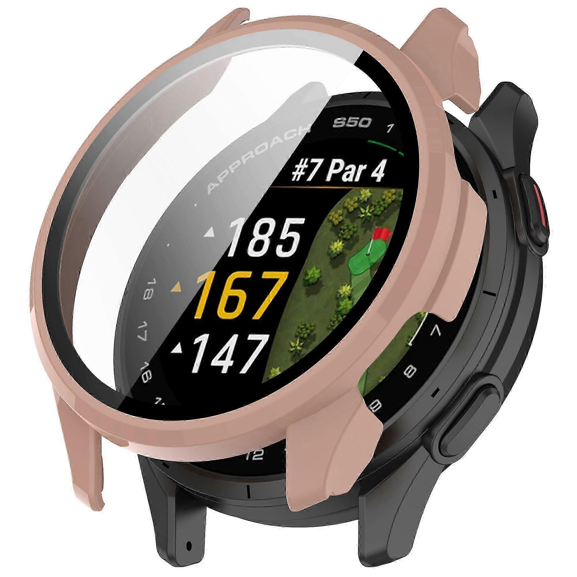 For Garmin Approach S50 Watch Case PC Frame Cover with Tempered Glass Screen Protector 26s