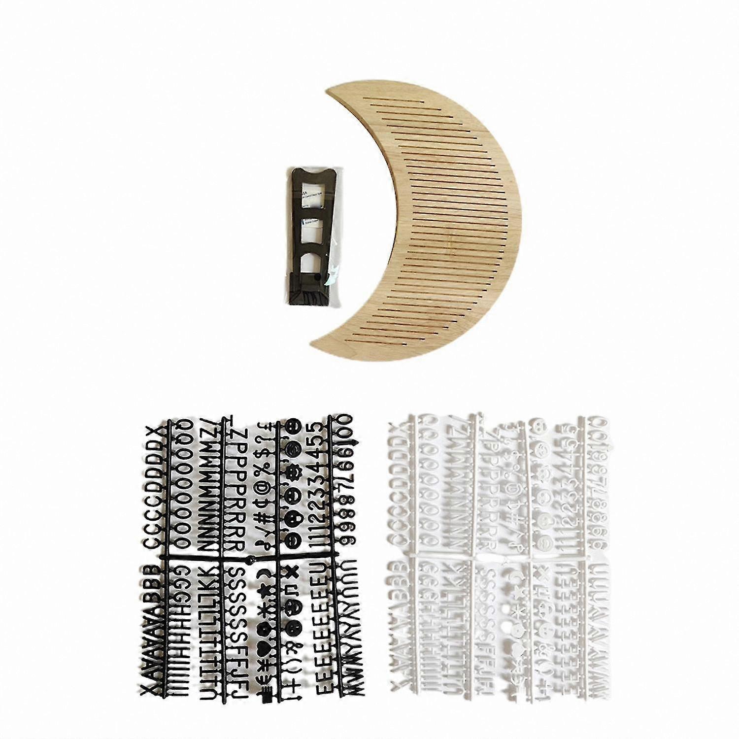 Reusable Wooden Message Board with Oak Moon Design for Kids Room Decor and Baby Photo Props