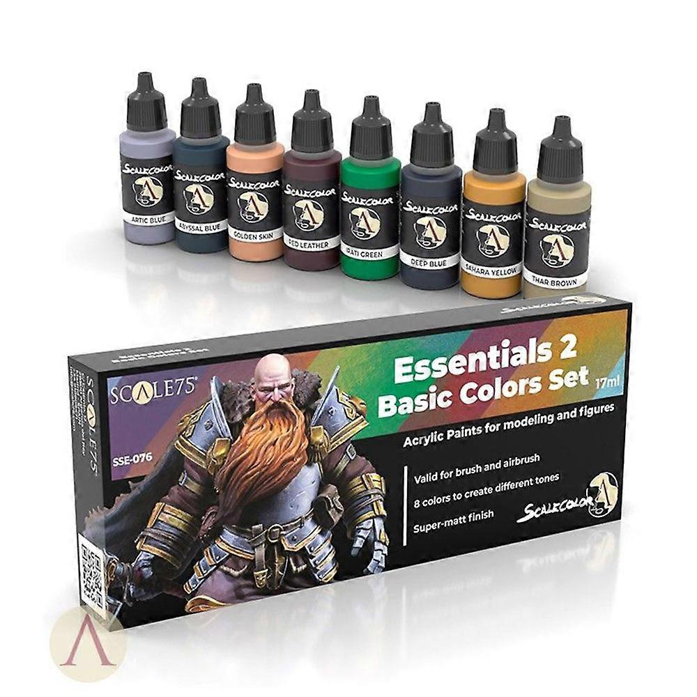 Scale75 Essentials 2 Basic Color Excellent Quality Premium Miniature Paint Set
