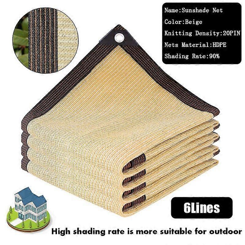 Beige Sunshade Net Gardening Sun Shading Sail UV Protection Plants Shed Outdoor Sunblock Shade Mesh HDPE Sunscreen Fabric Awning