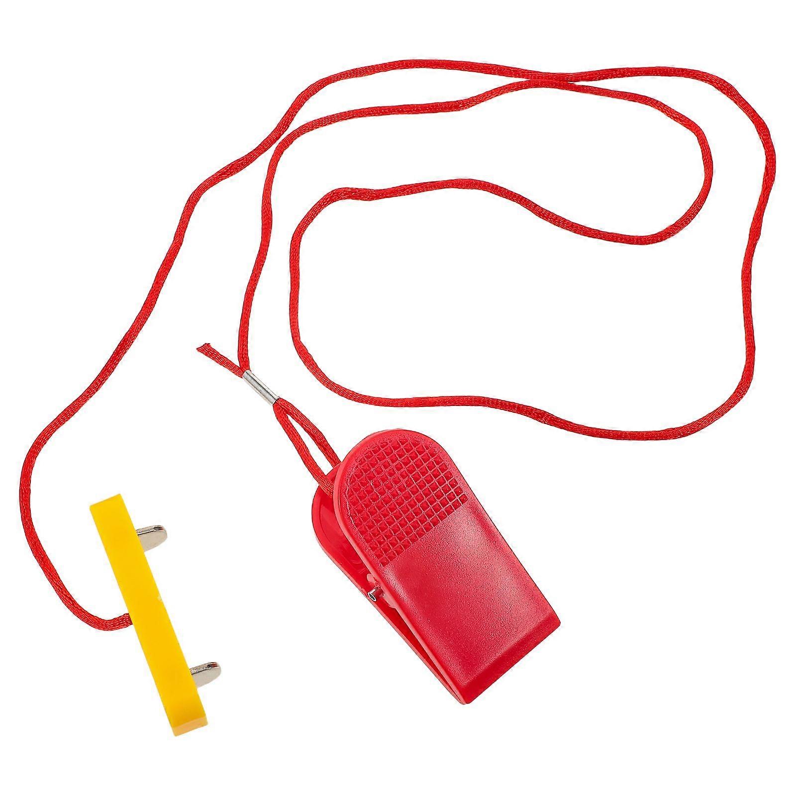 Treadmill Emergency Stop Key with Dual Plug Universal Safety Key Replacement Red Two Prong Fitness Equipment Accessory for Running Machines