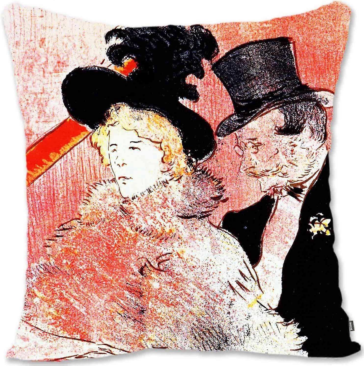 h352装飾的なトス枕カバーカバープロテクター似顔絵とイラストアート - トゥールーズ·ロートレック - ホワイトドリームHD -コンサートHDで(A1-920)lm35