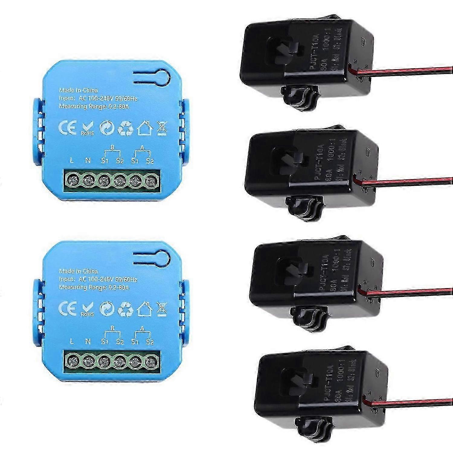 2Pcs Tuya Smart Energy Meter Power Production Consumption