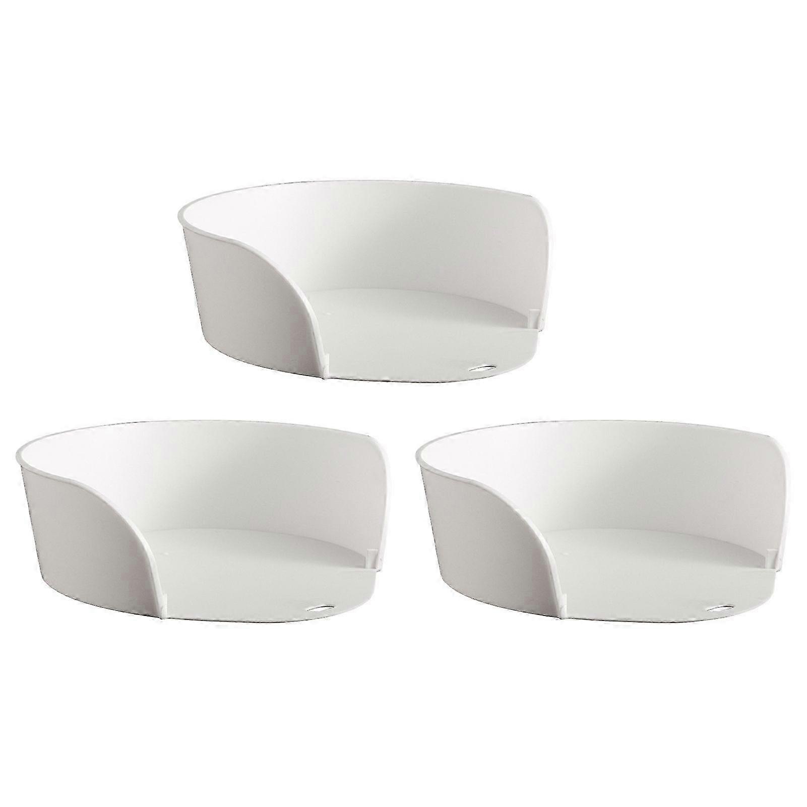 Plastic Stackable Food Prep Bowls Multi-Use Kitchen Dish Plates White Round Cutting Board for Chopping & Serving