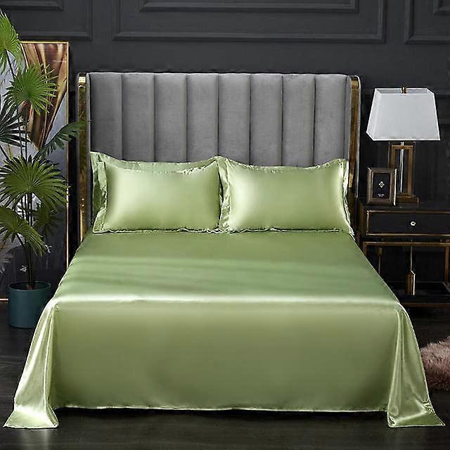 Bed Sheet Satin Smooth Flat Sheet For Summer Fabric Double Bedding