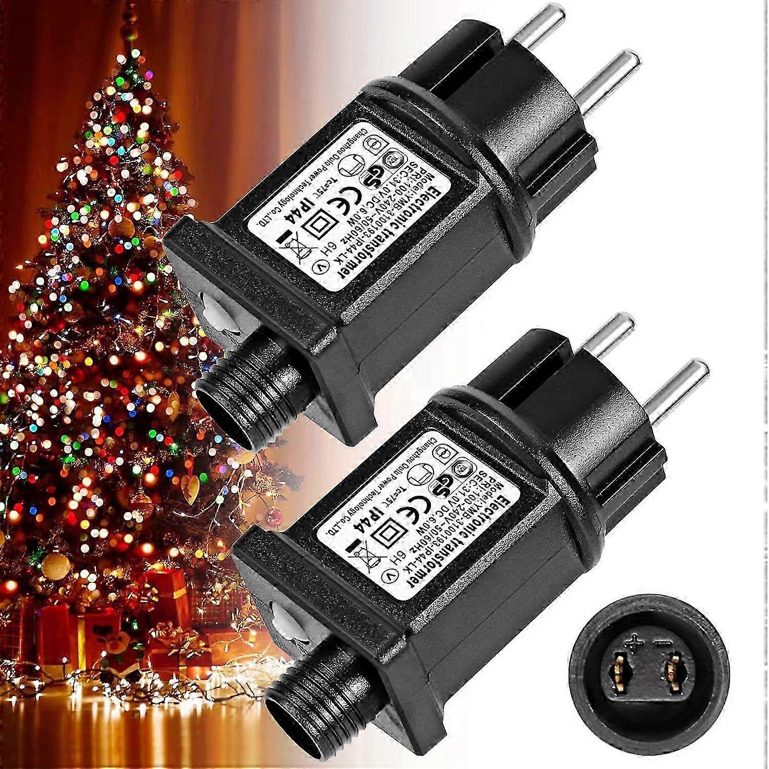 2025 2 pice Transformateur 24V 6W LED d'Alimentation, Adaptateur Pilote Basse Tension Clignoteur IP44 avec 8 Modes, Minuterie et fonction Mmoire pour