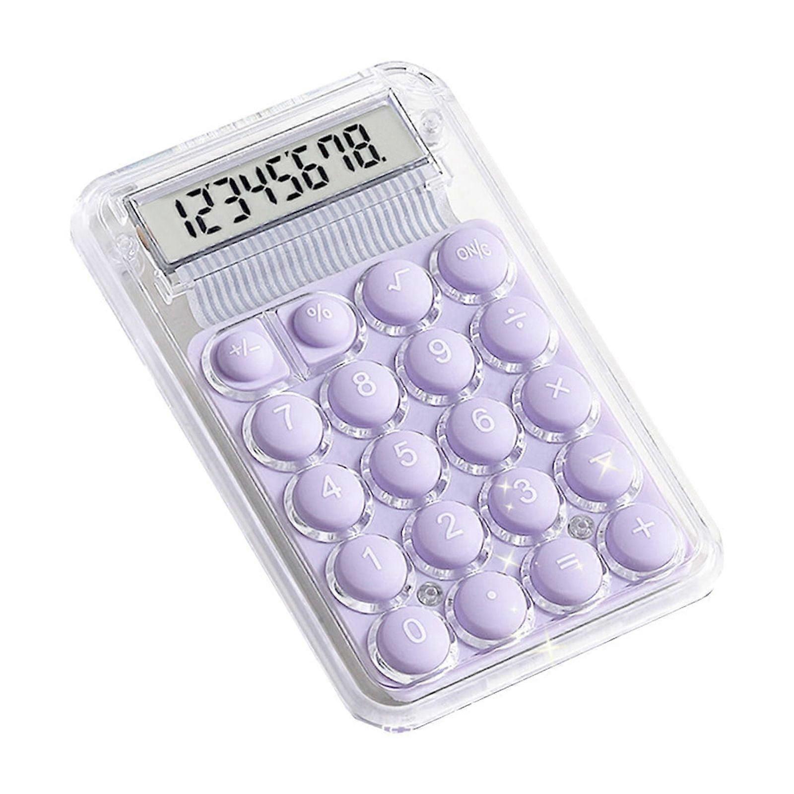 Luckky Cute Purple 8-Digit Calculator, Large LCD & Buttons, Compatible with Basic Office & Daily Use – Includes Battery