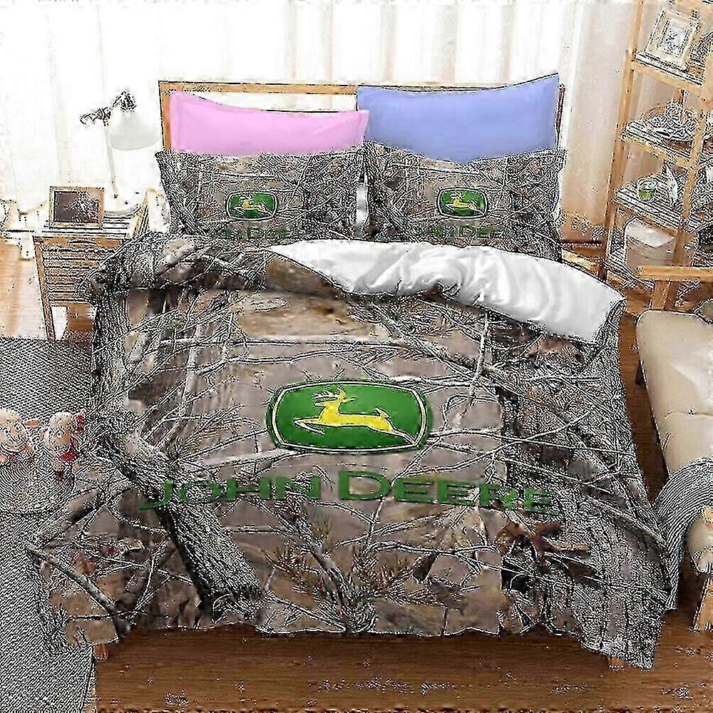 John Deere Tractor Logo Pattern Duvet Cover Set Children Bed Sheets IU2517 V2 Super Quality Sheets