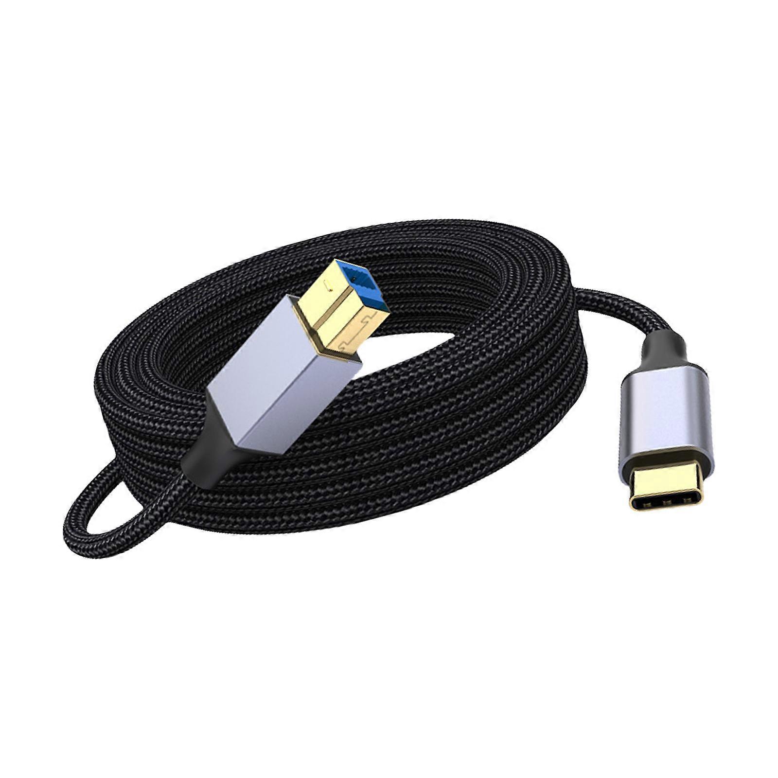USB Type C To USB B Printer Cable 5Gbps Fast Speed Connection For Printers Hard Drives Scanners Office Peripherals Multicolor