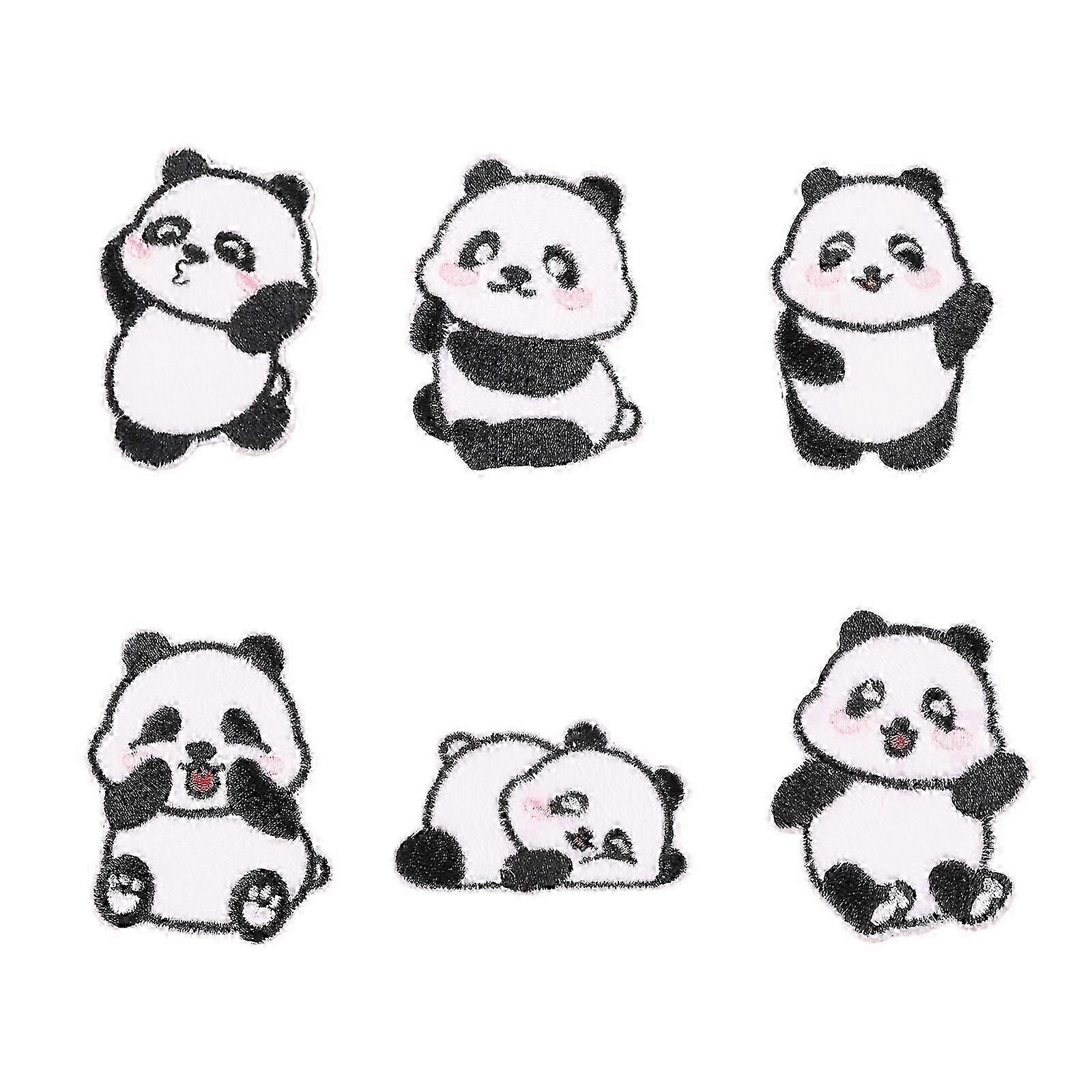 Pack Of 6 Adhesive Panda Cloth Patches Patches Sticker For Garments Bags And Hats Decoration Great For Craft Enthusiasts 6PS