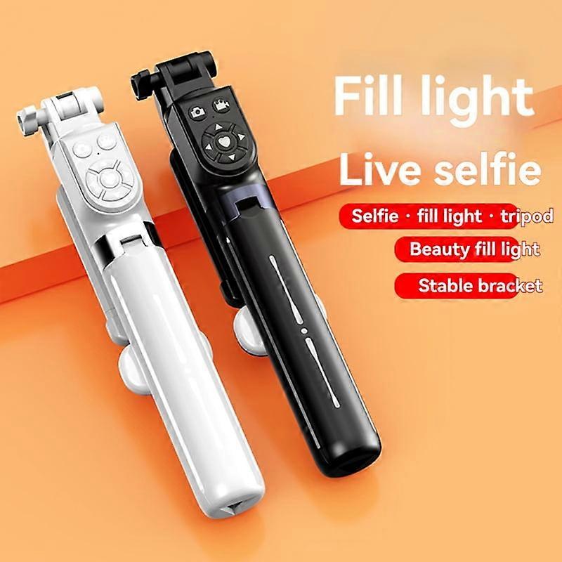 Wireless Selfie Stick Tripod Stand with Light Bluetooth Remote Extendable Tripod for Mobile Phone Video Recording Black