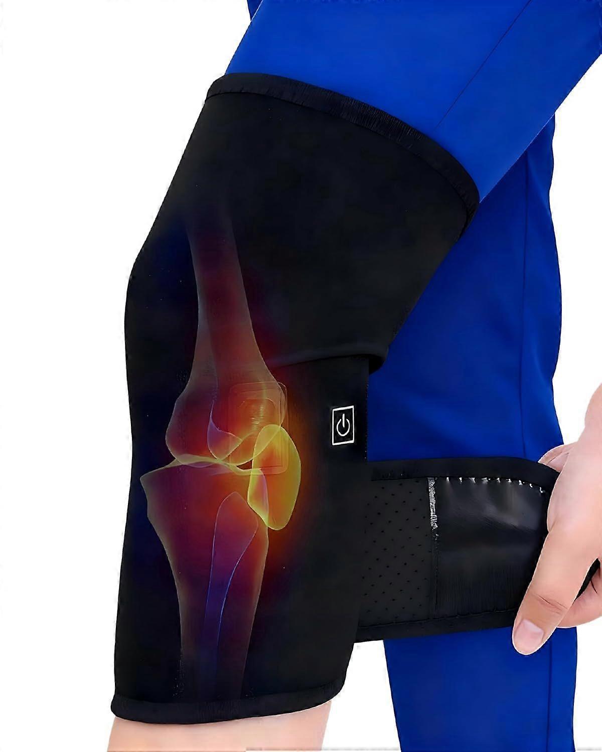 Heat Knee Heating Pad - 3-Temperature USB Rechargeable, Adjustable Wrap for
