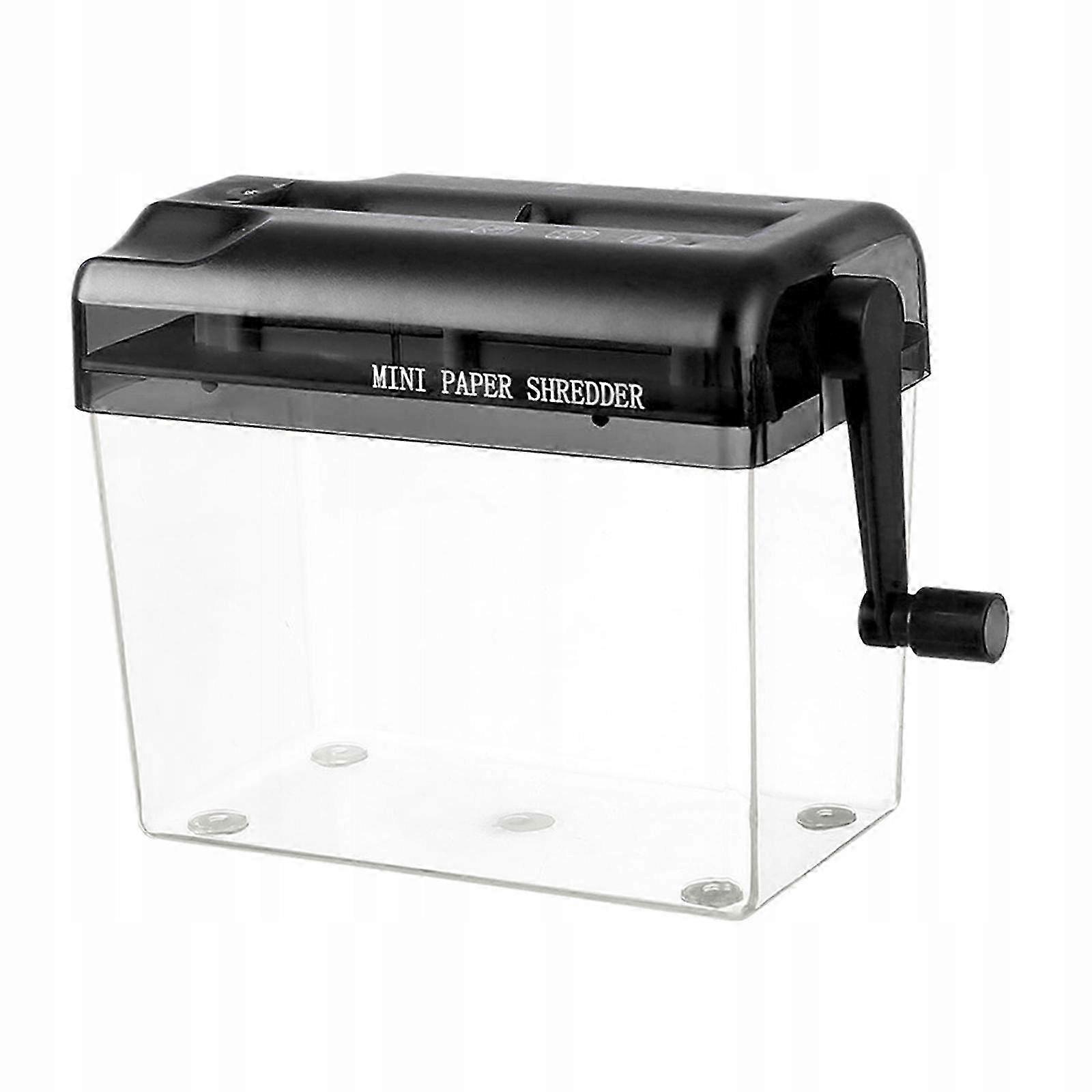 Manual Paper Shredder Mini Paper Cutting Tool Shredder With Hand Crank, Black