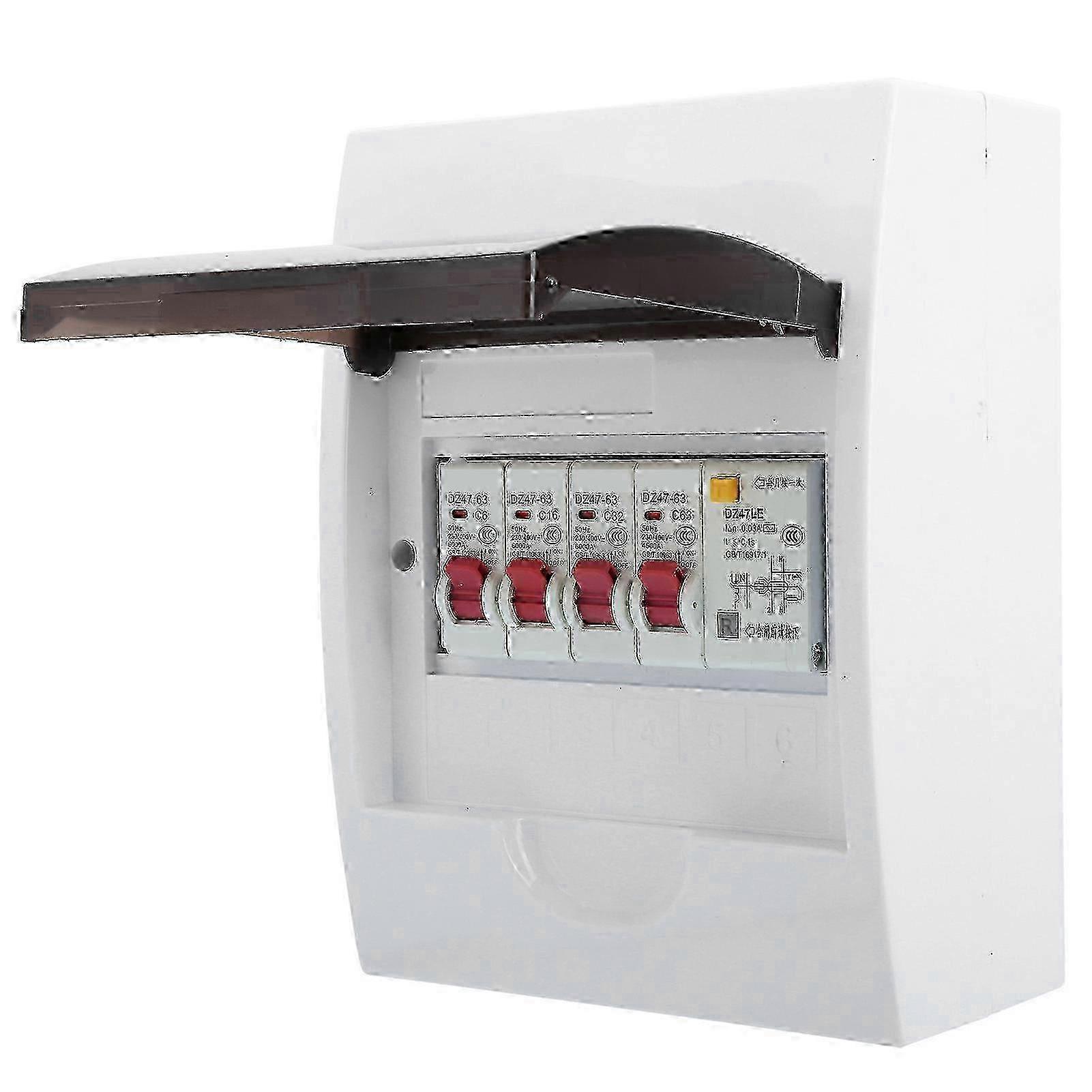 3 Way Fuse Box for 63A 30mA RCD+3MCB(6A+16A+32A) Power Supply Consumer Unit 230/400V