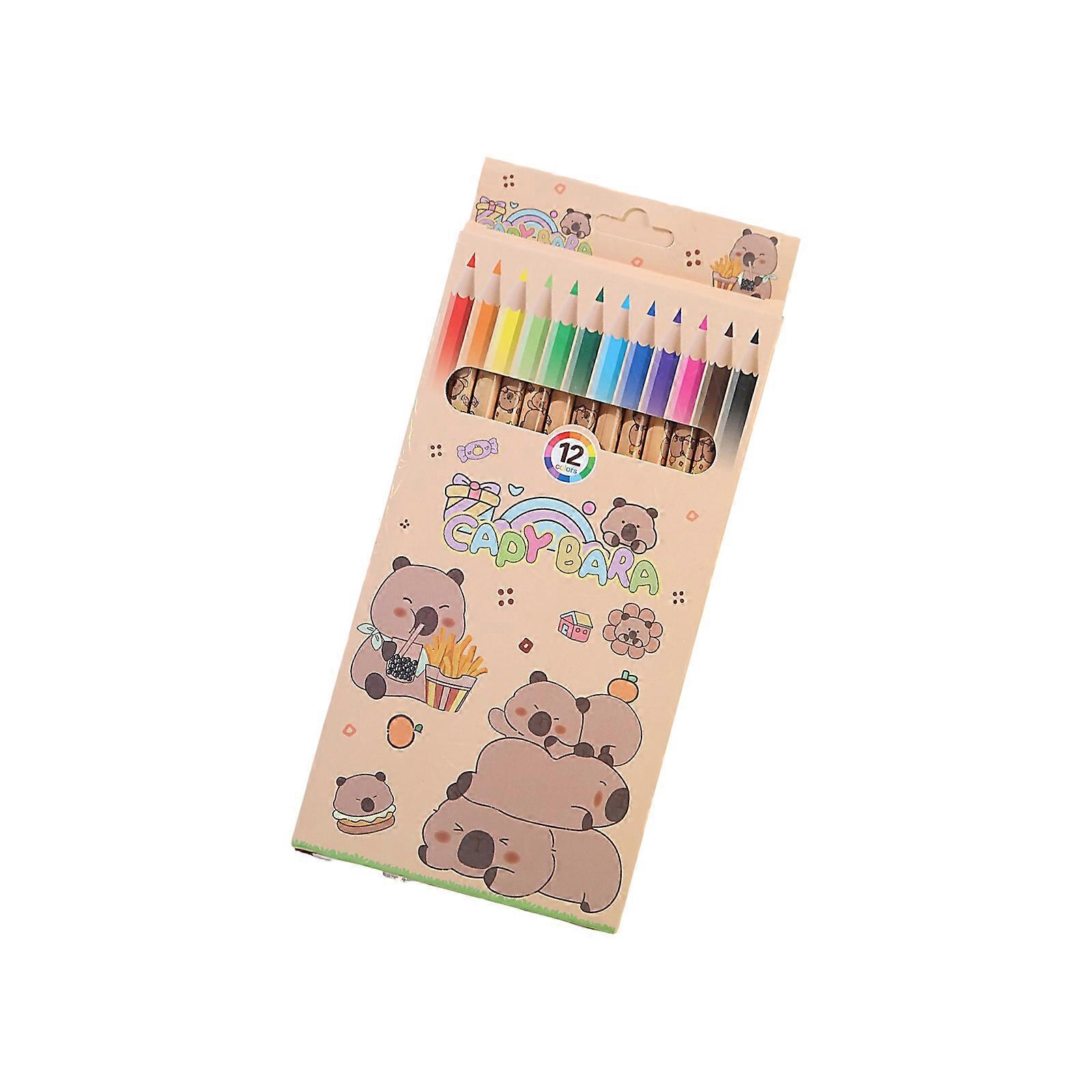 Smooth Break Resistant 12 Color Drawing Pencils Additional Oaken Center For Artists Students Multicolor