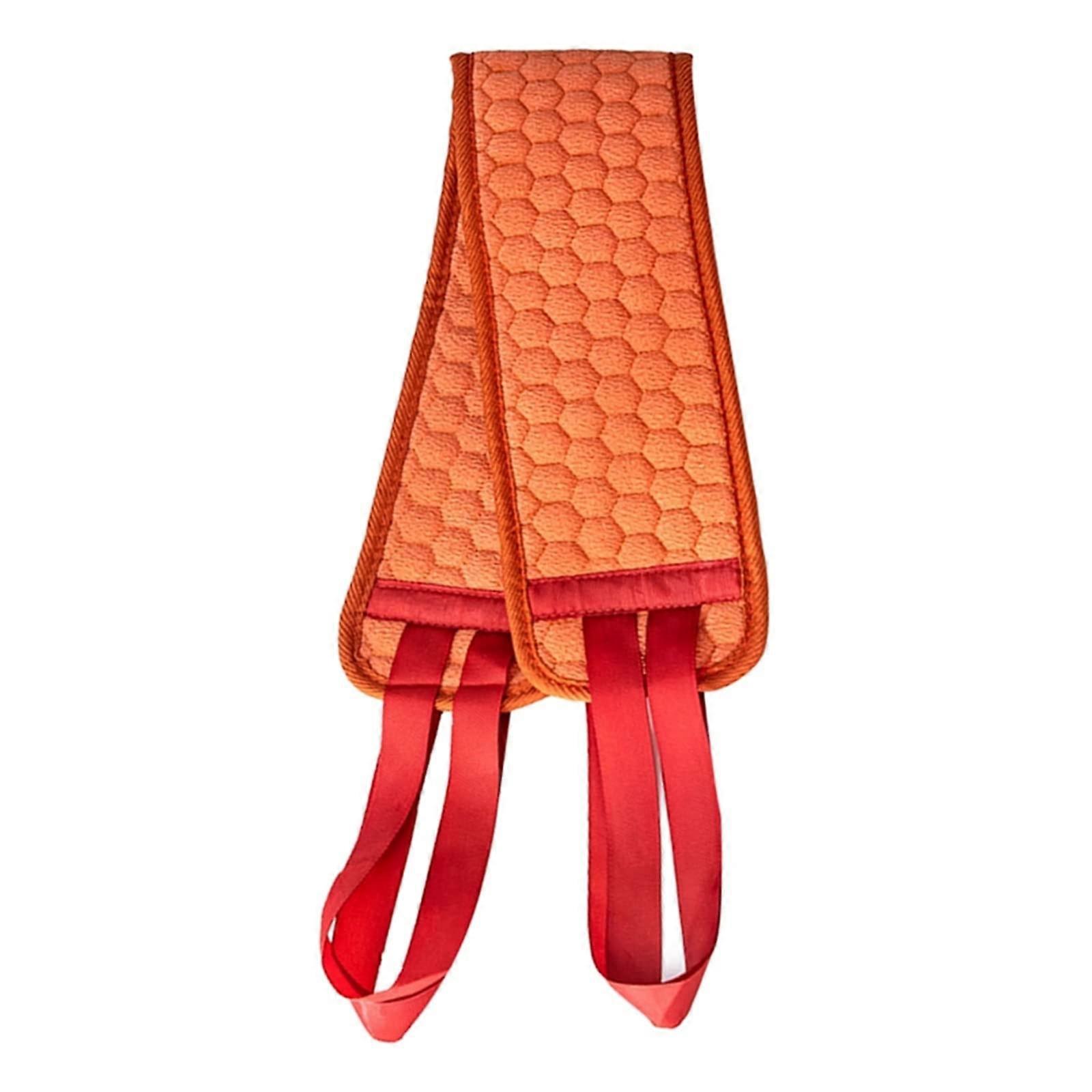 Bath Towel Rub Brush DualSided Back Scrub Belt With PullBack Strip Orange And White
