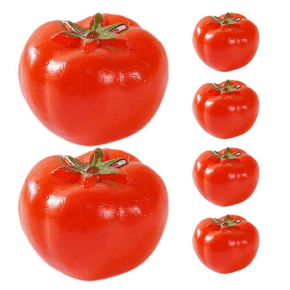 6 Pcs Simulated Tomato Vegetables Vegetable Decorations Kitchen Decor Artificial Vegetable