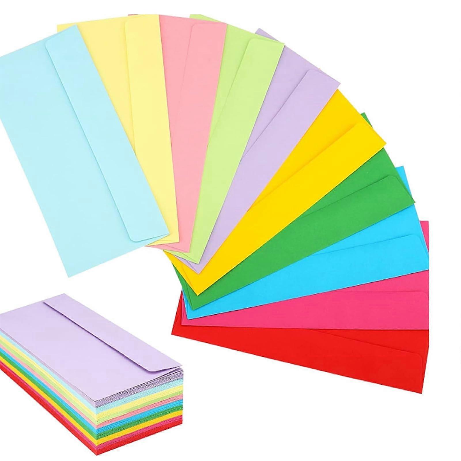 50 Pack SelfSeal Colorful Business Envelopes for Checks, Letters and Office Use