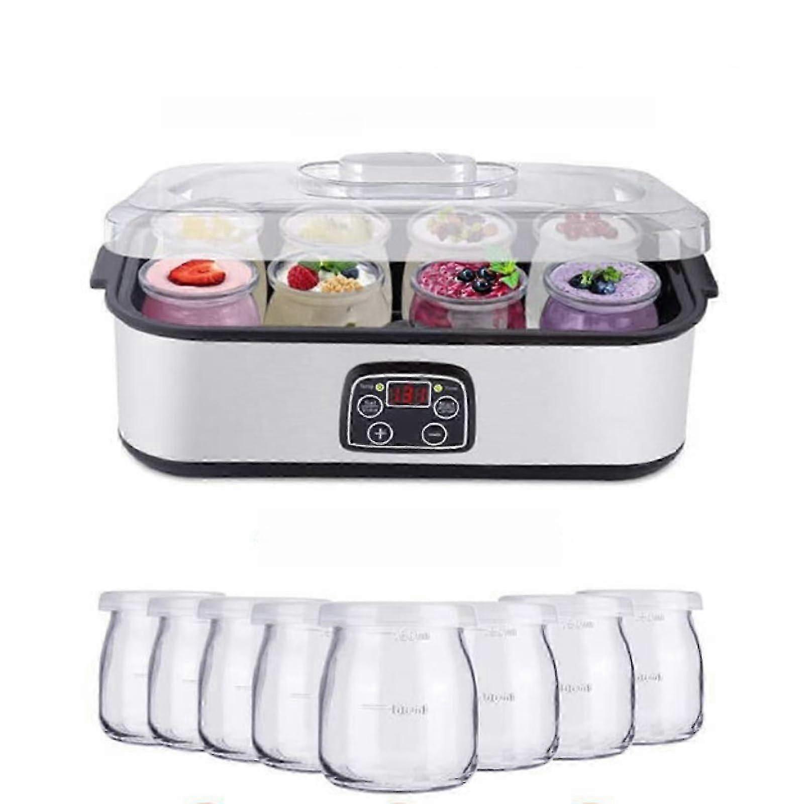 Ultimate Probiotic Yogurt Maker Machine 1400ML Capacity, Adjustable Temp, 8 Glass Jars