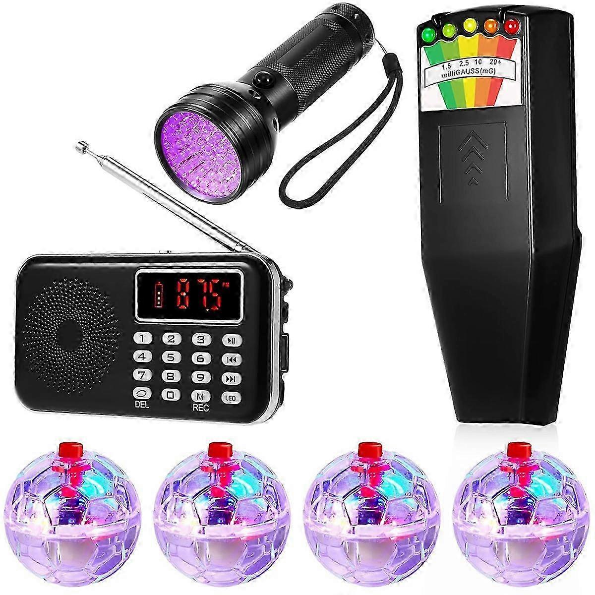 7 Pcs Paranormal Research Equipment Bundle with EMF Detector