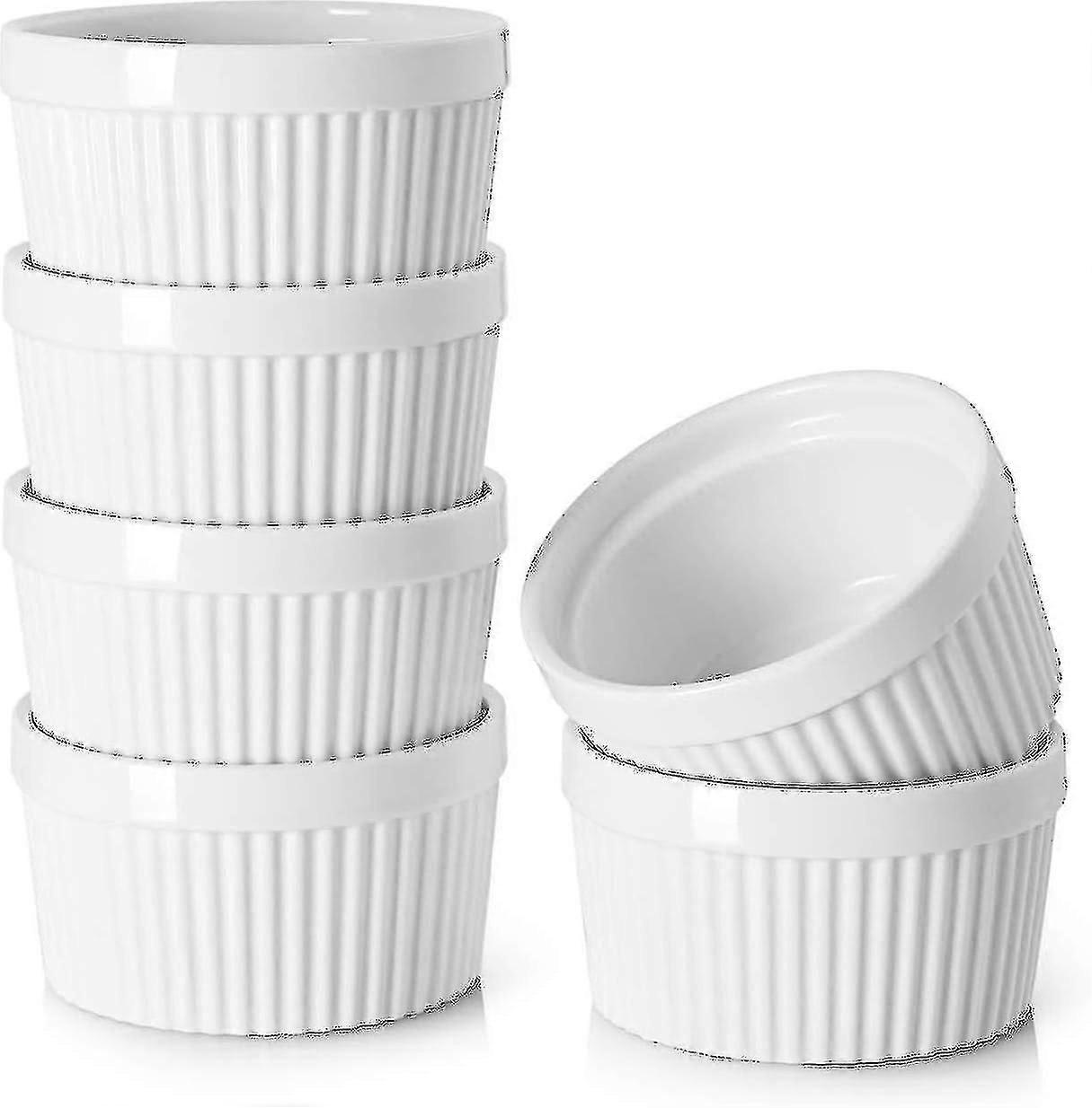 6 Stück Karamellpudding kleine Formen, Porzellansauce kleine Formen, Backshullei kleine Formschüsseln, Mikrowellenherd und Backofensicherheit) 846 JU