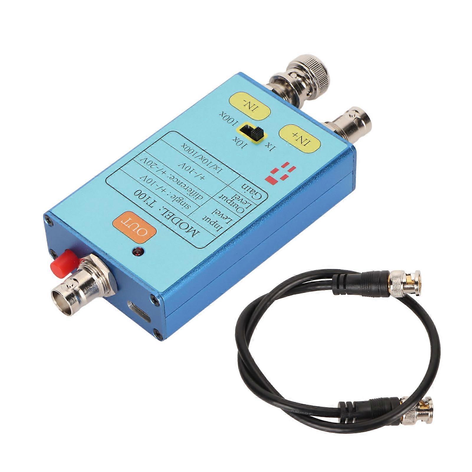 T100 Differential Probe Oscilloscope Professional 1X 10X 100X 10M Bandwidth Virtual Oscilloscope for Amplifying Weak Signals