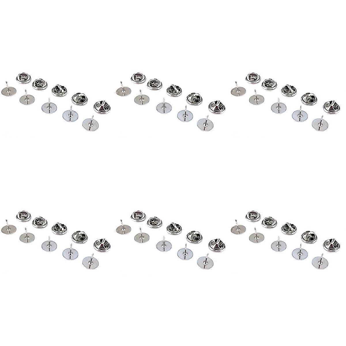 300 Sets Clutch Tie Tacks Blank with Clutch Back (Chrome)