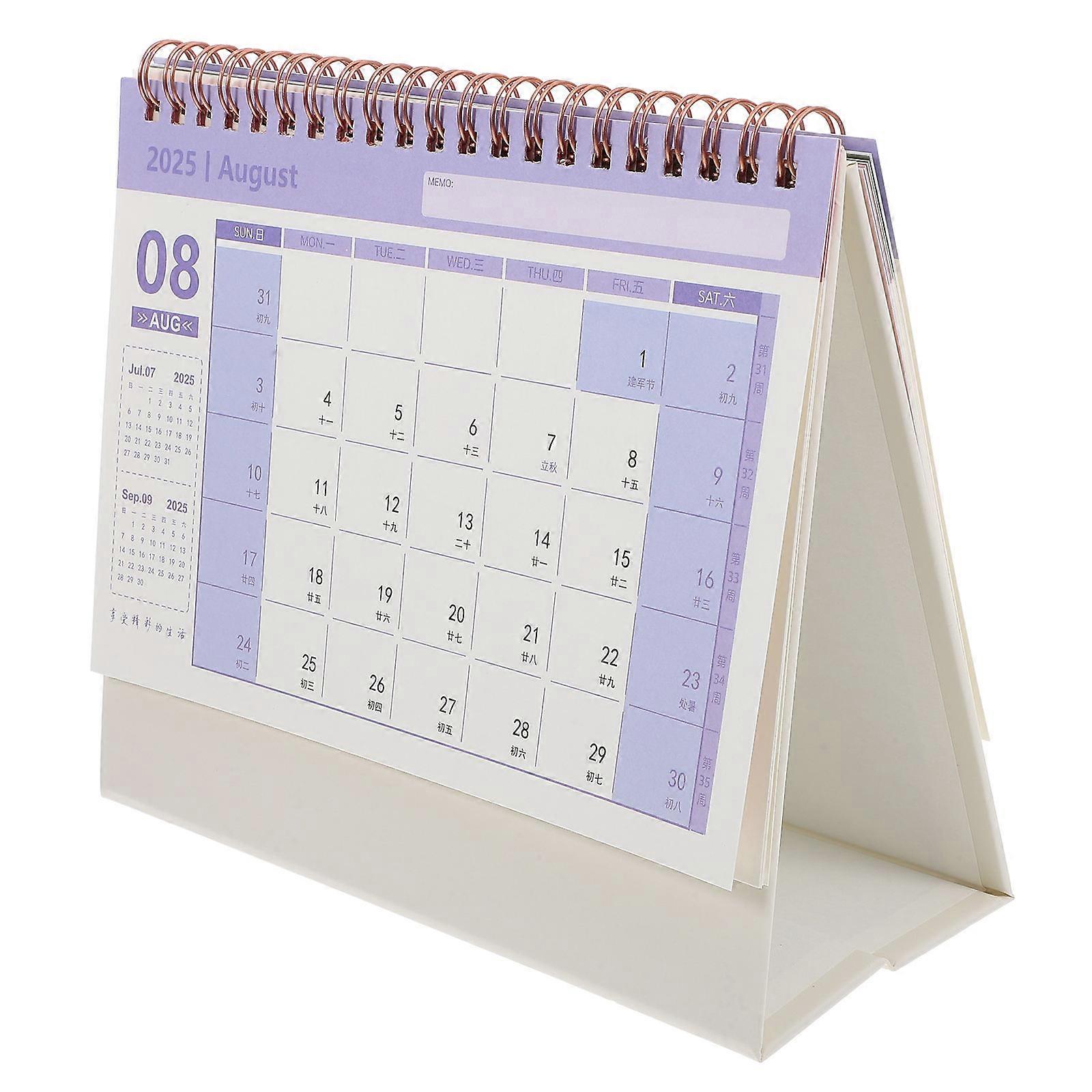 Minimalist Pink Spiral Binding Calendar for Office Desk